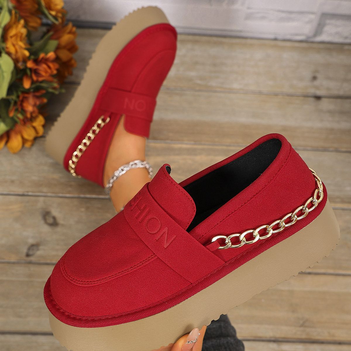 Round Toe Platform Loafers