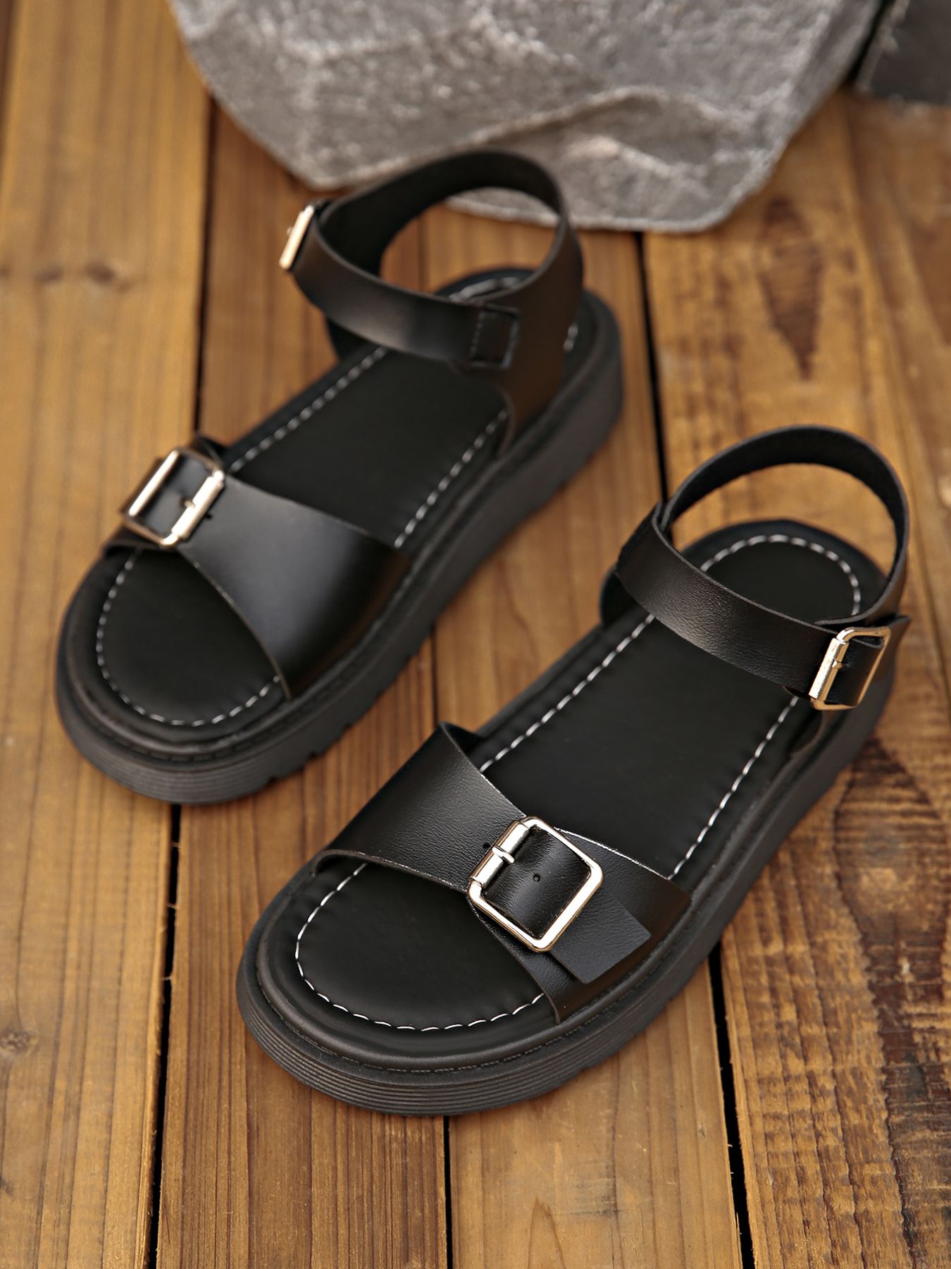Platform Buckle Strap Sandals