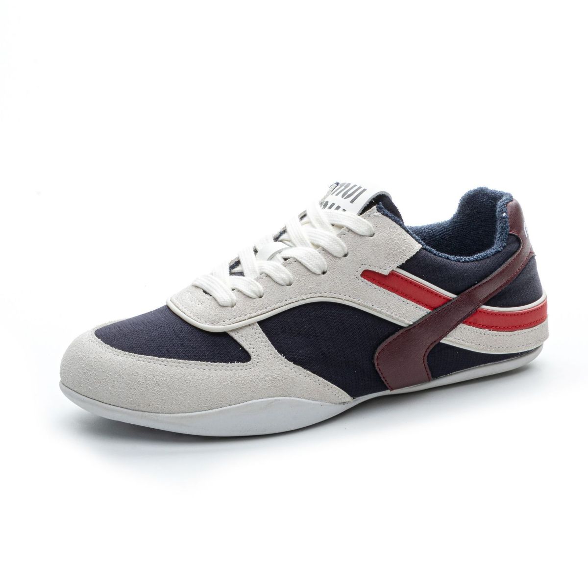 Lace Up Round Toe Contrast Flat Sneakers