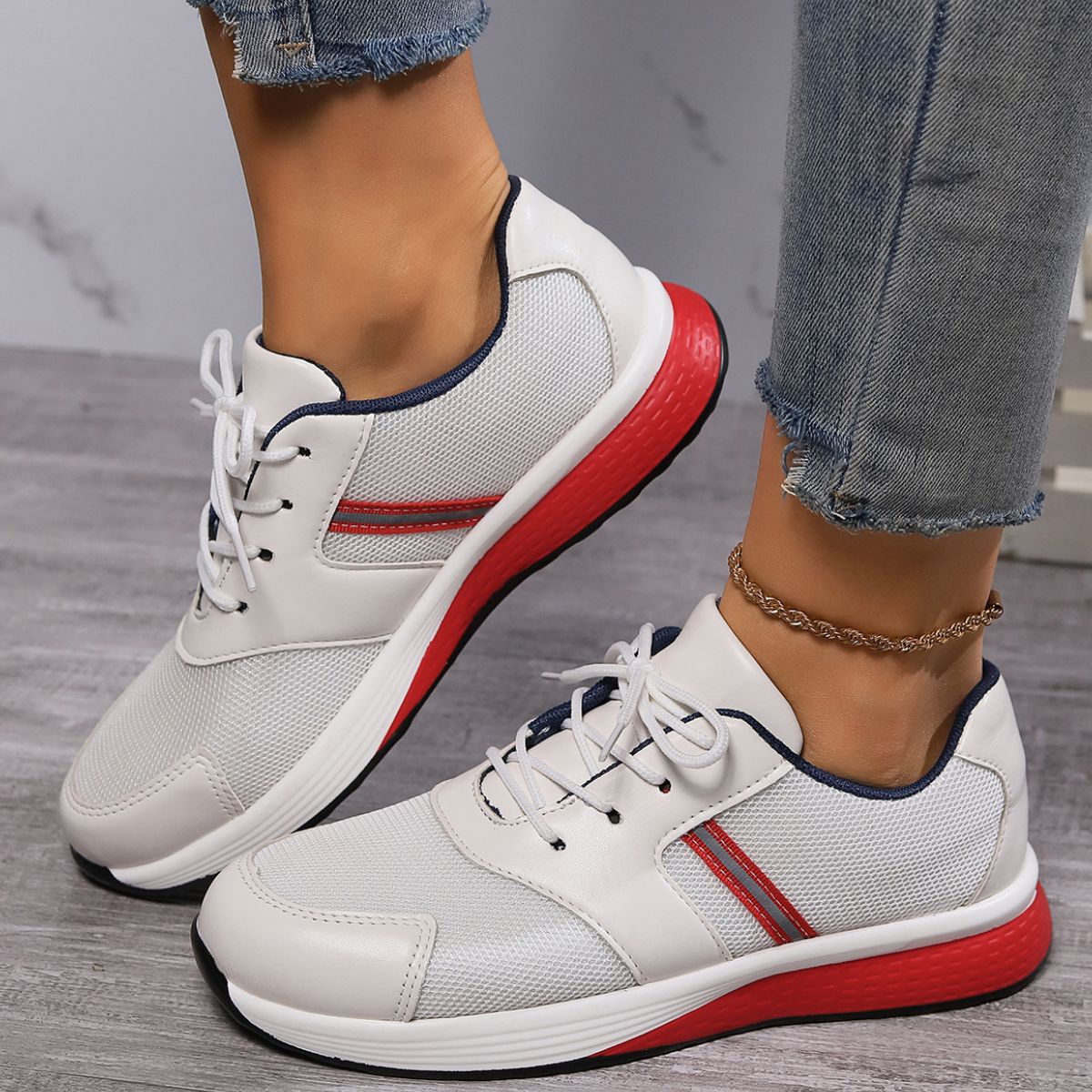 Round Toe Platform Sneakers