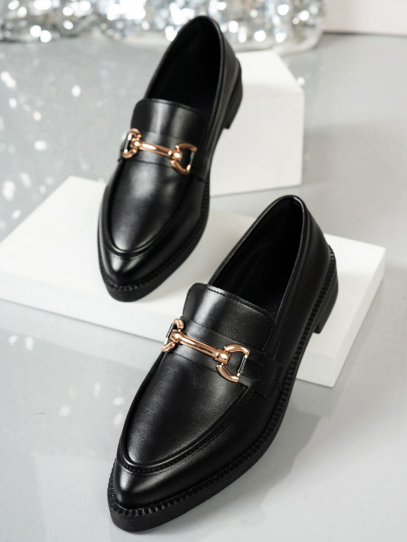 Point Toe Block Heels Loafers