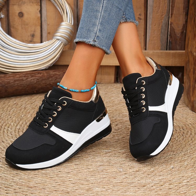 Lace Up Wedge Sneakers