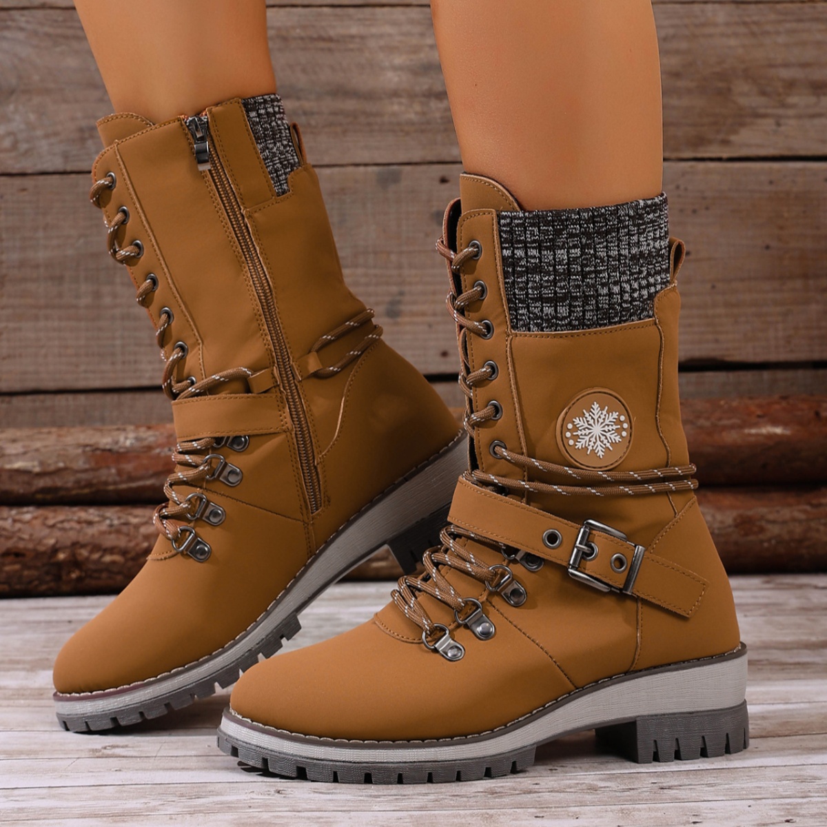 Lace-Up Ankle Combat Boots