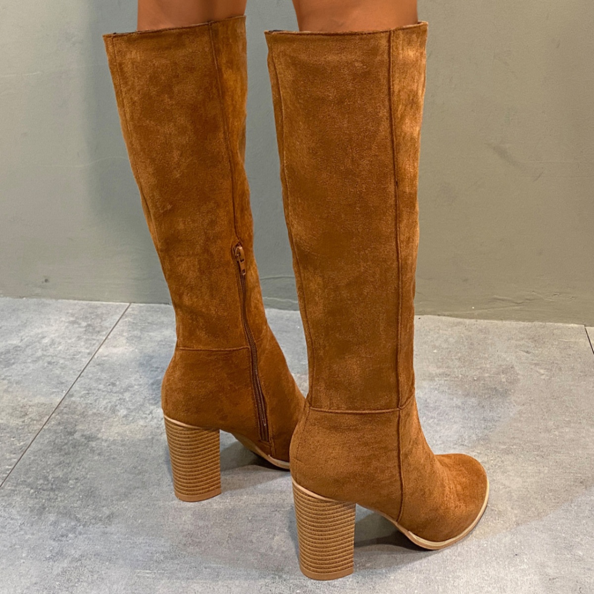 Point Toe Block Heels Boots