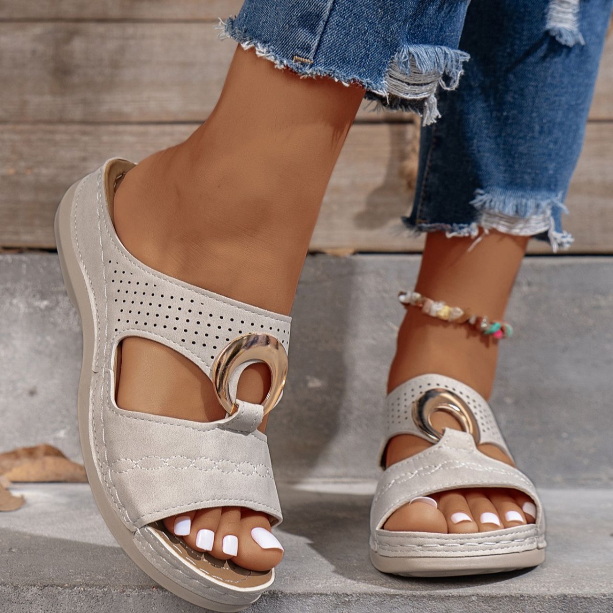 Cutout Open Toe Sandals