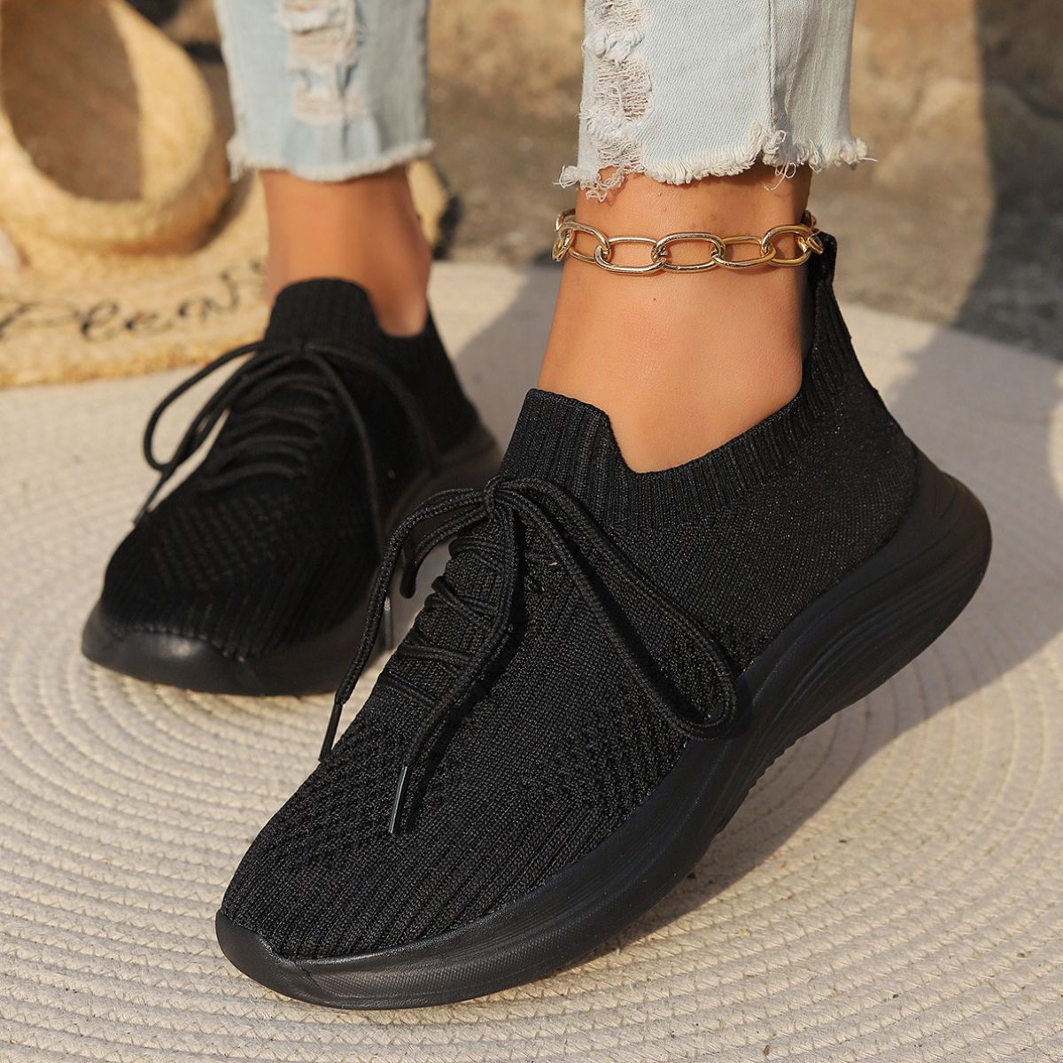 Lace Up Mesh Breathable Athletic