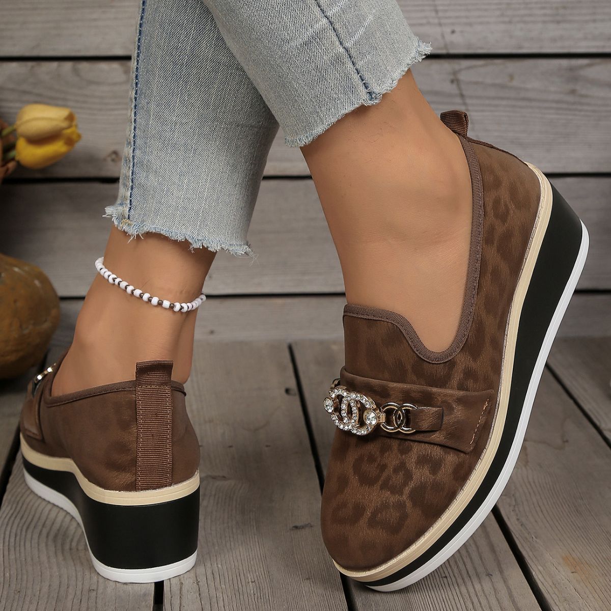 Leopard Print Platform Loafers