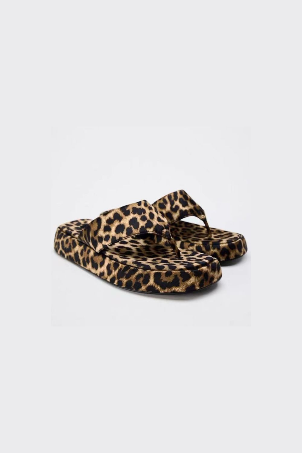 Leopard Toe Post Sandals