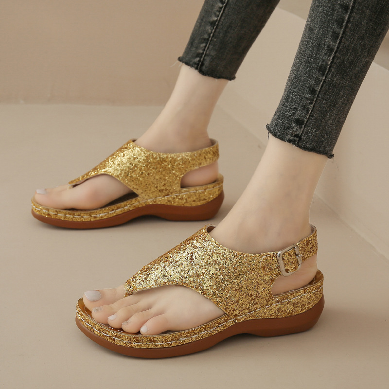 Toe Post Wedge Sandals