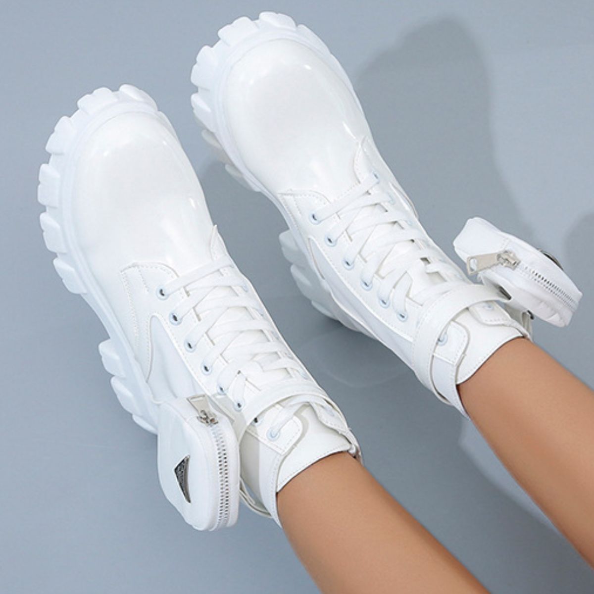 Lace Up Platform Ankle Boots