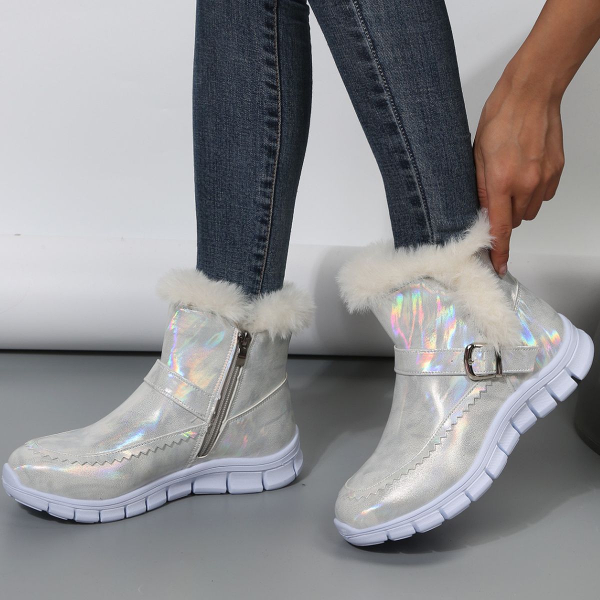 Faux Fur Lined Winter Ankle Boots