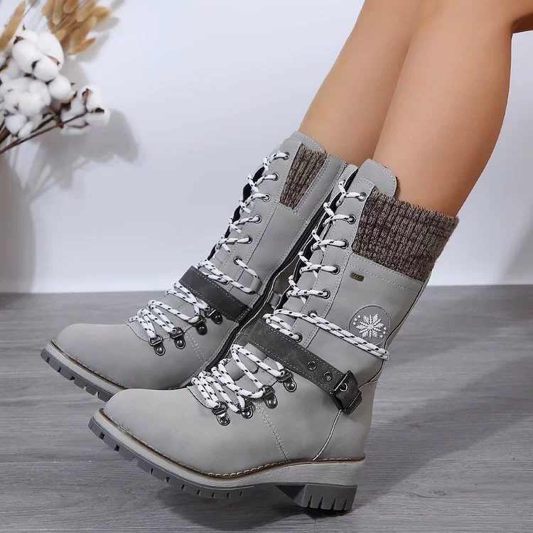 Lace Up Block Heel Boots