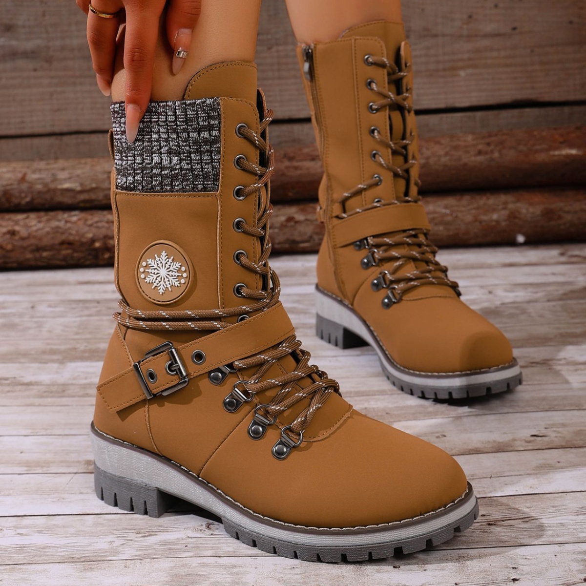 Lace-Up Ankle Combat Boots
