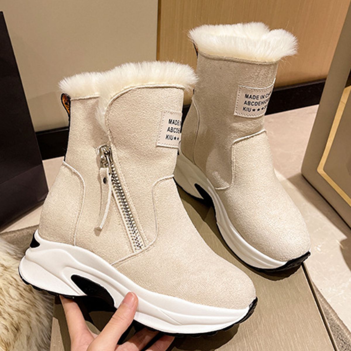 Side Zipper Platform Boots