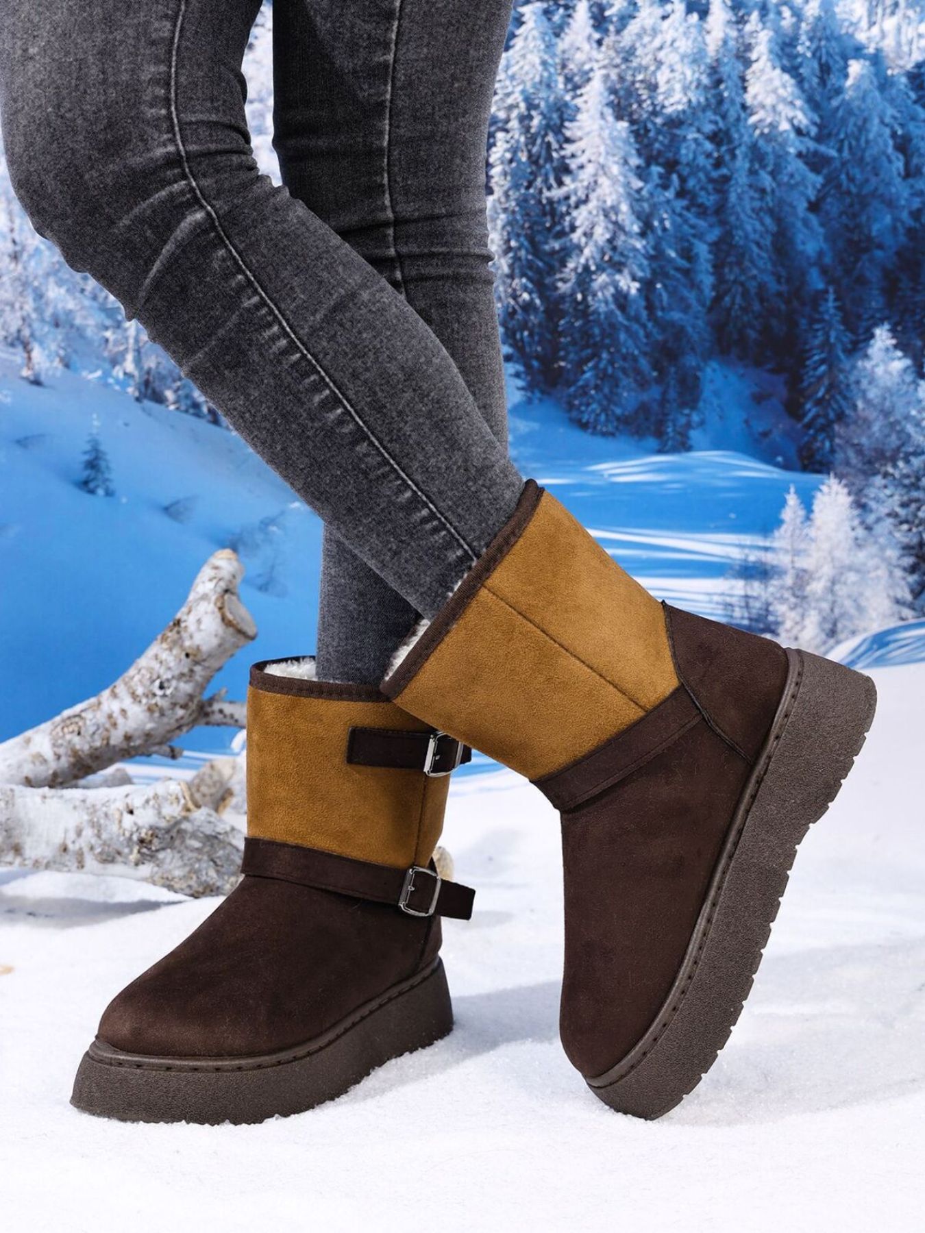 Round Toe Platform Boots