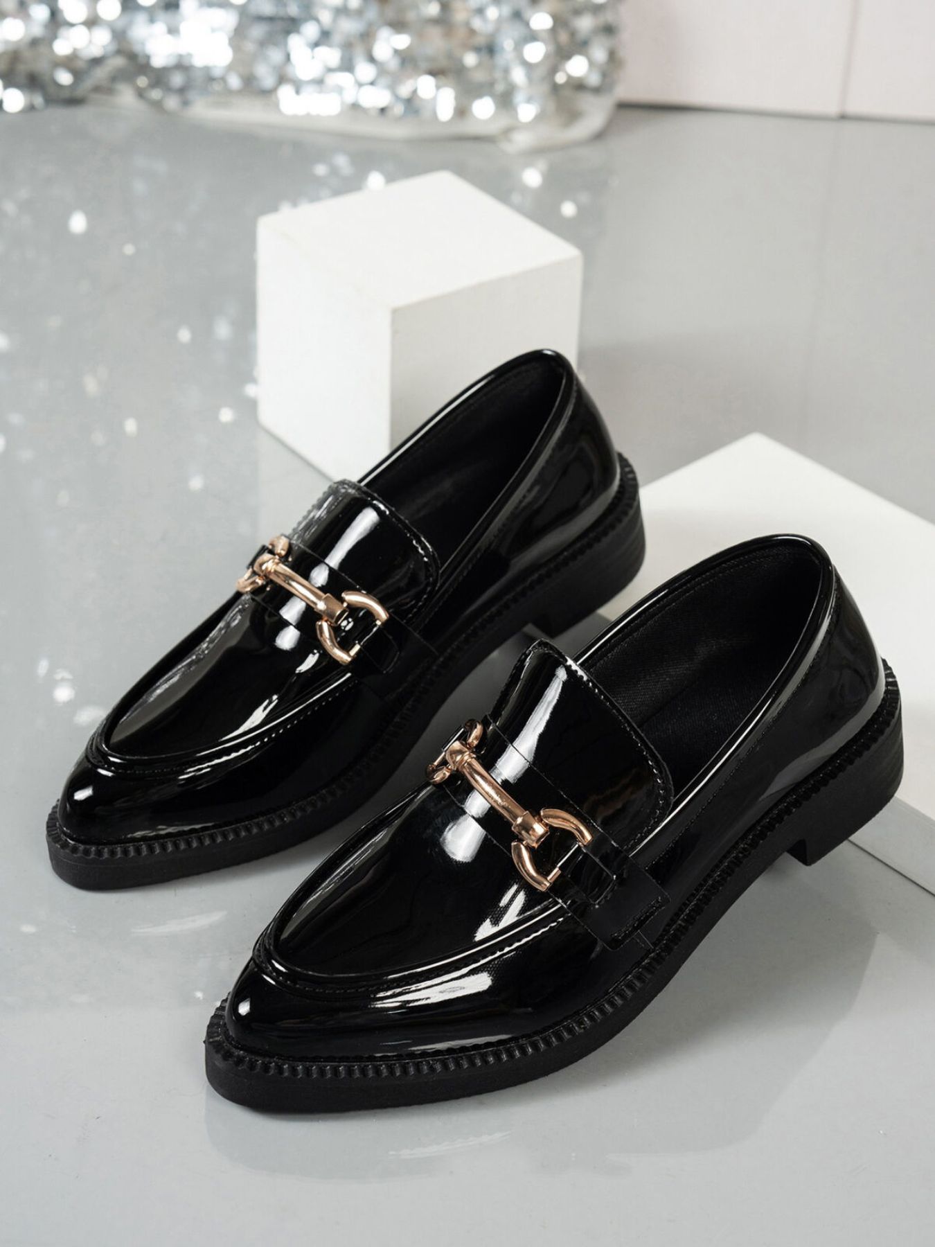 Point Toe Block Heels Loafers