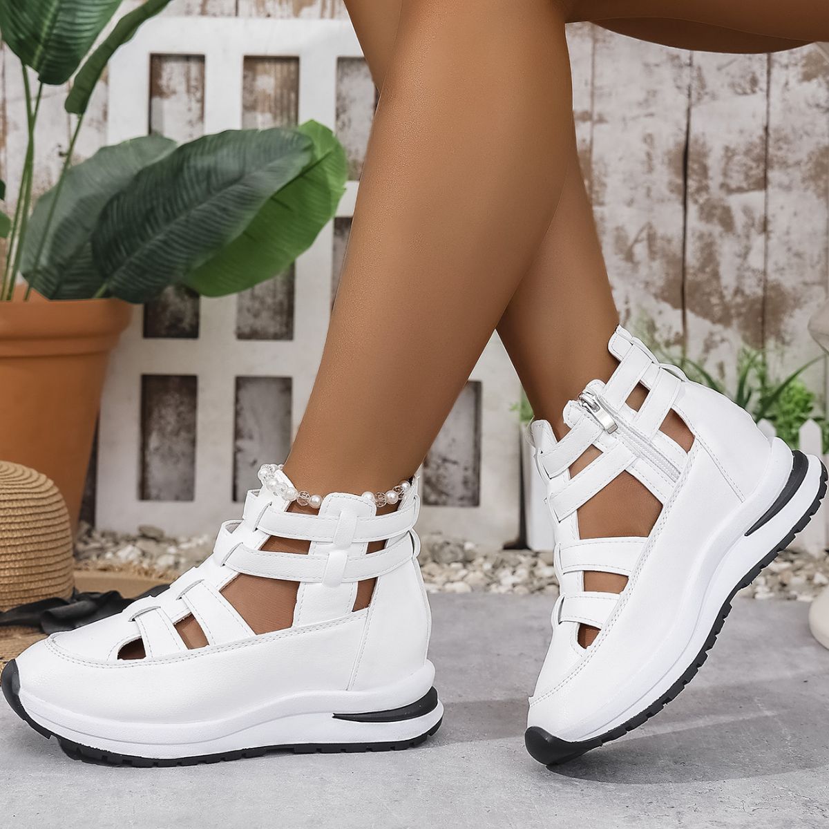 Cutout Platform Sneakers