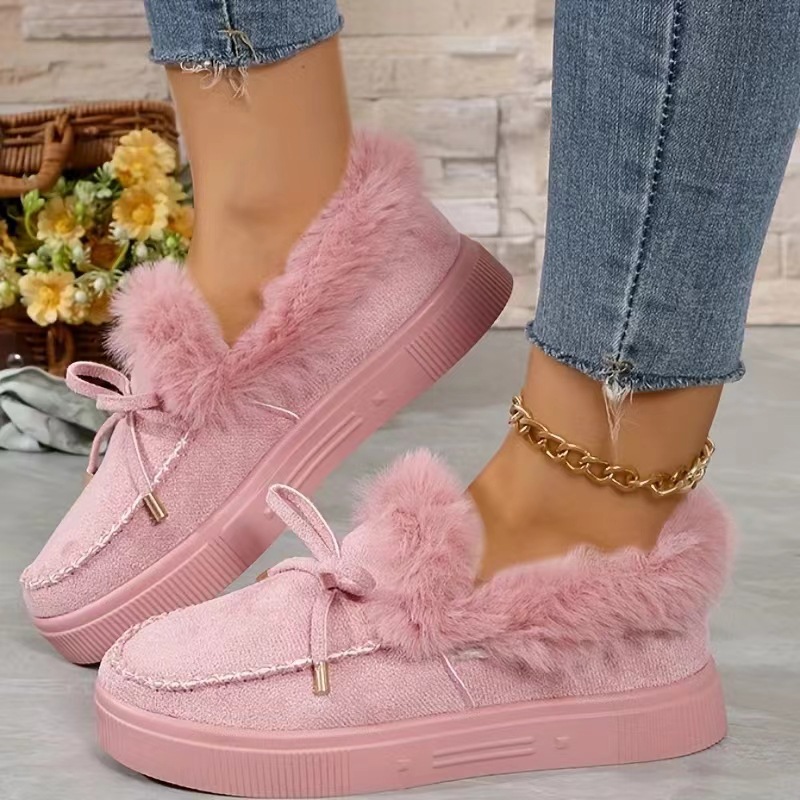 Fuzzy Round Toe Slip-Ons