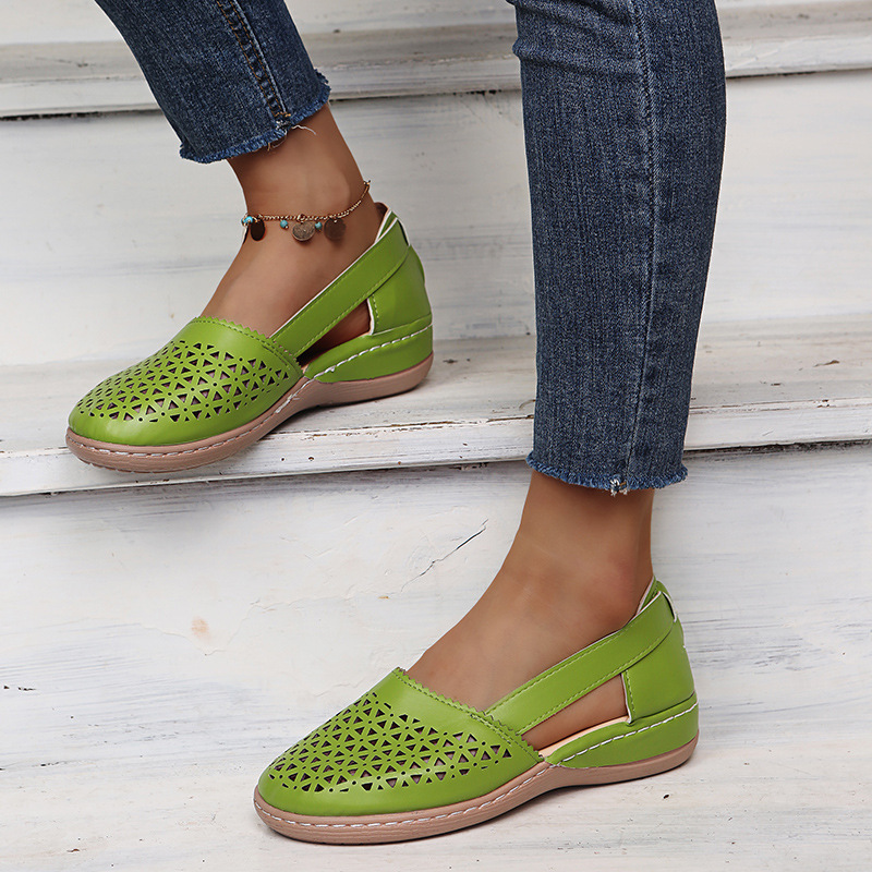 Cutout Round Toe Slip-Ons