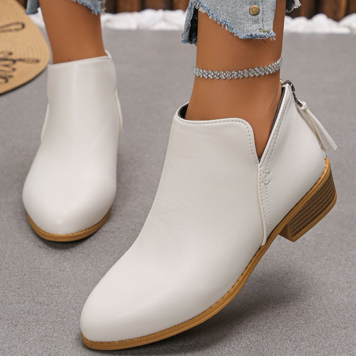 Point Toe Block Heels Boots