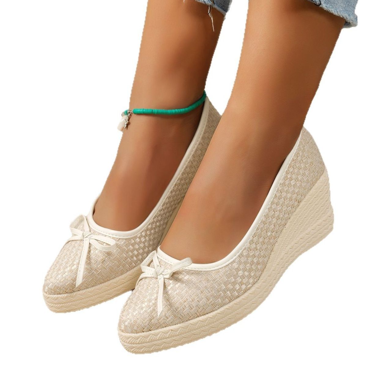 Point Toe Block Heels Slip-Ons