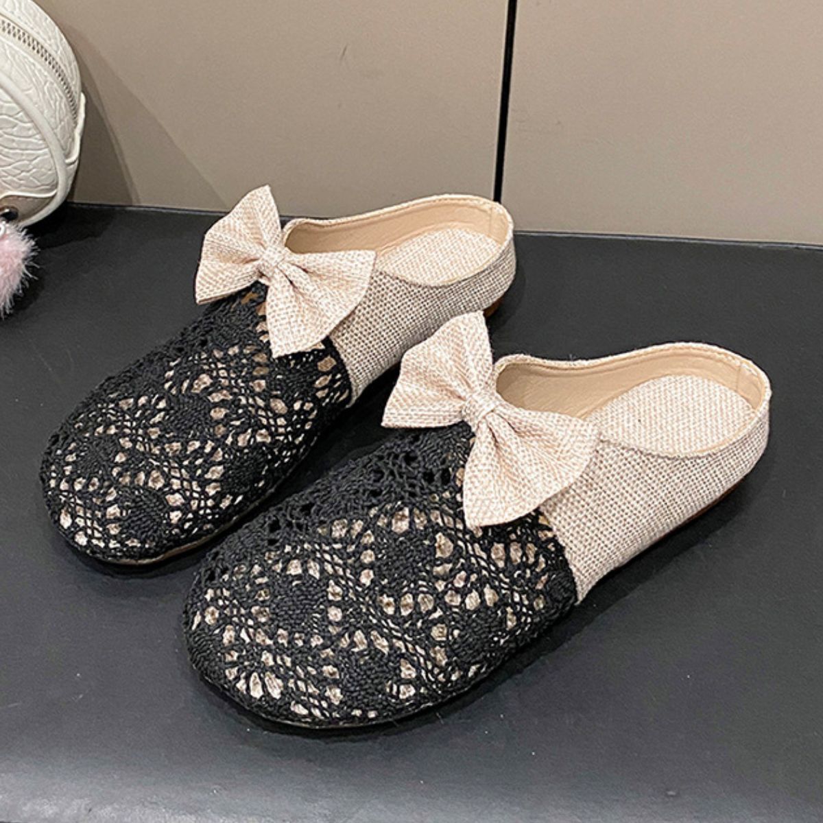 Round Toe Bow Slip-Ons