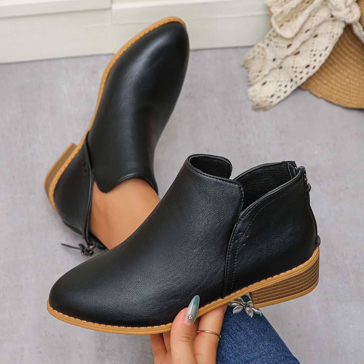 Classic Block Heel Ankle Boots