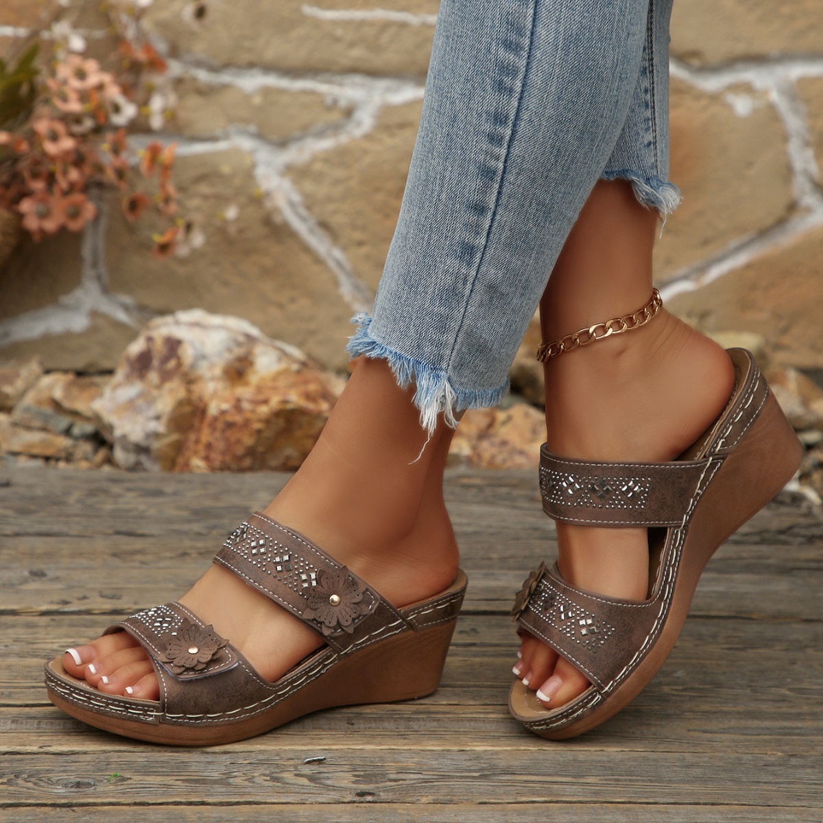 Open Toe Wedge Sandals