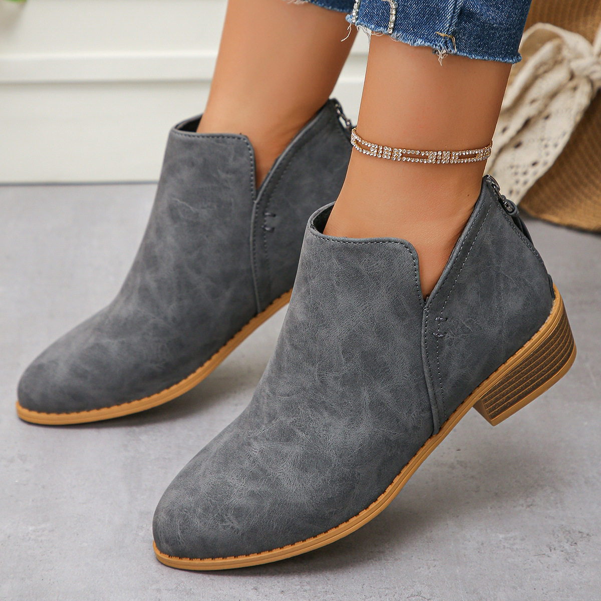 Classic Block Heel Ankle Boots