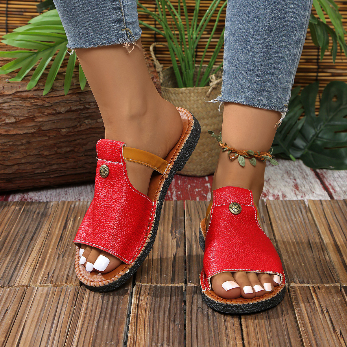 Open Toe Flats Sandals