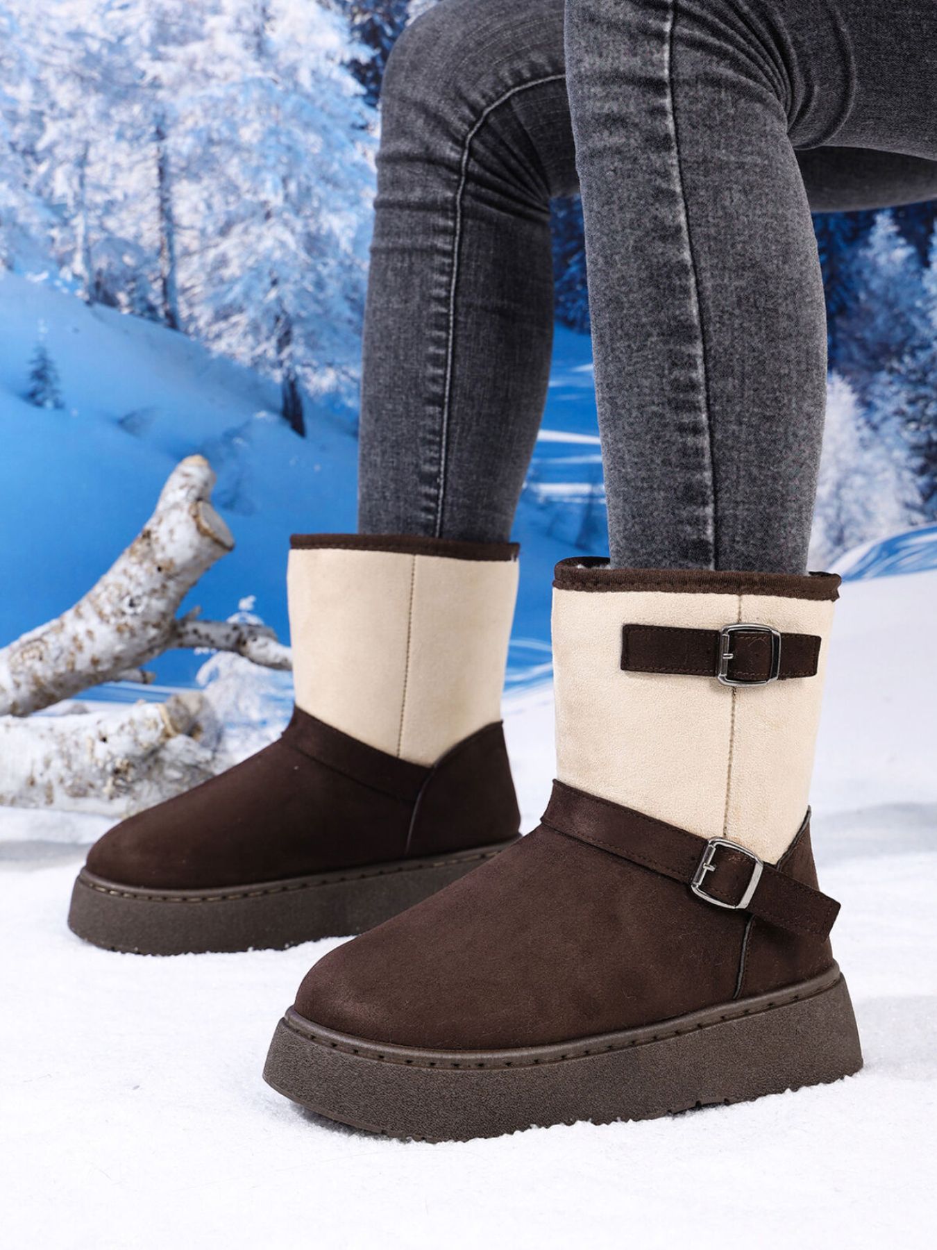 Round Toe Platform Boots