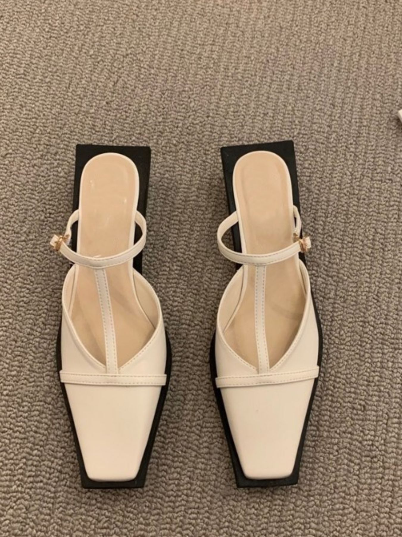 Square Toe T-Strap Sandals