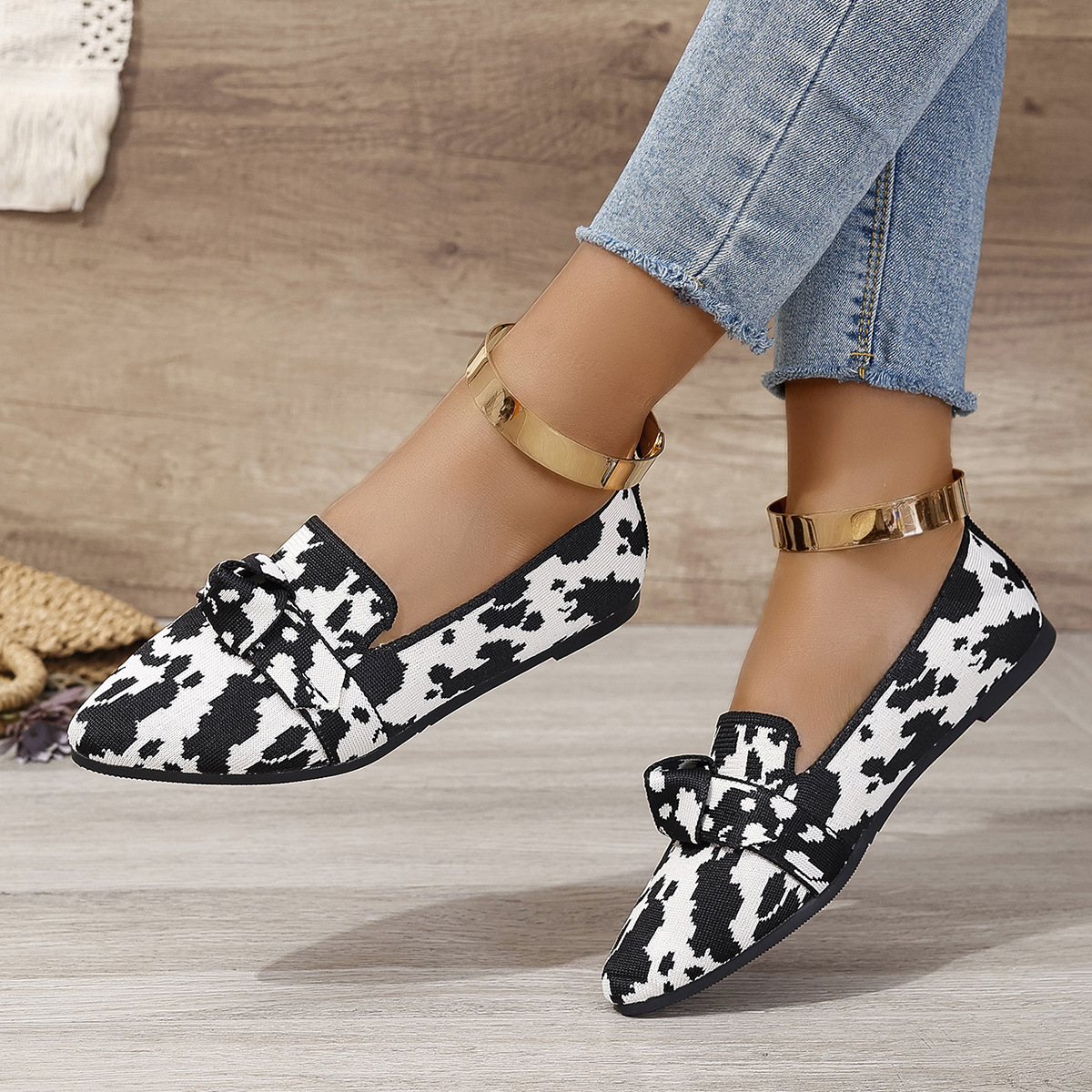 Mesh Point Toe Flat Slip-Ons