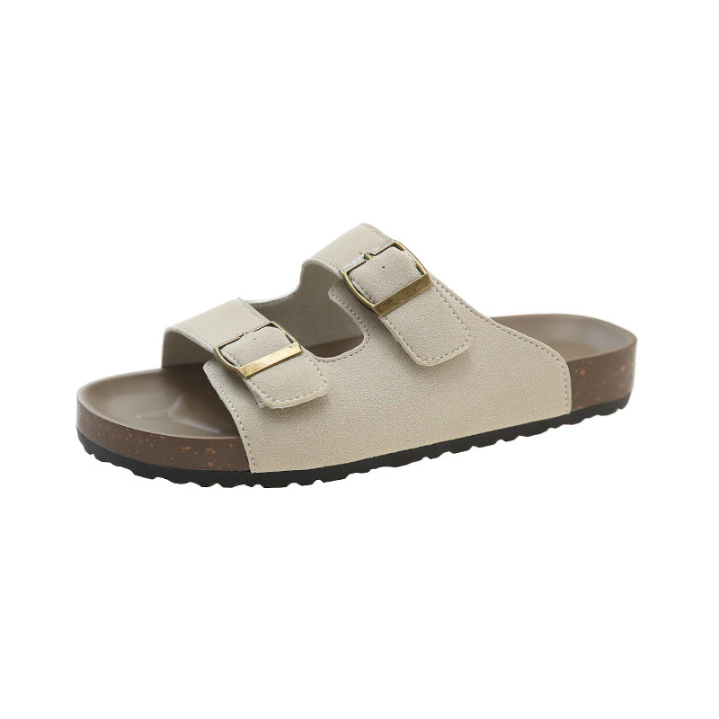 Double Buckle Flats Sandals