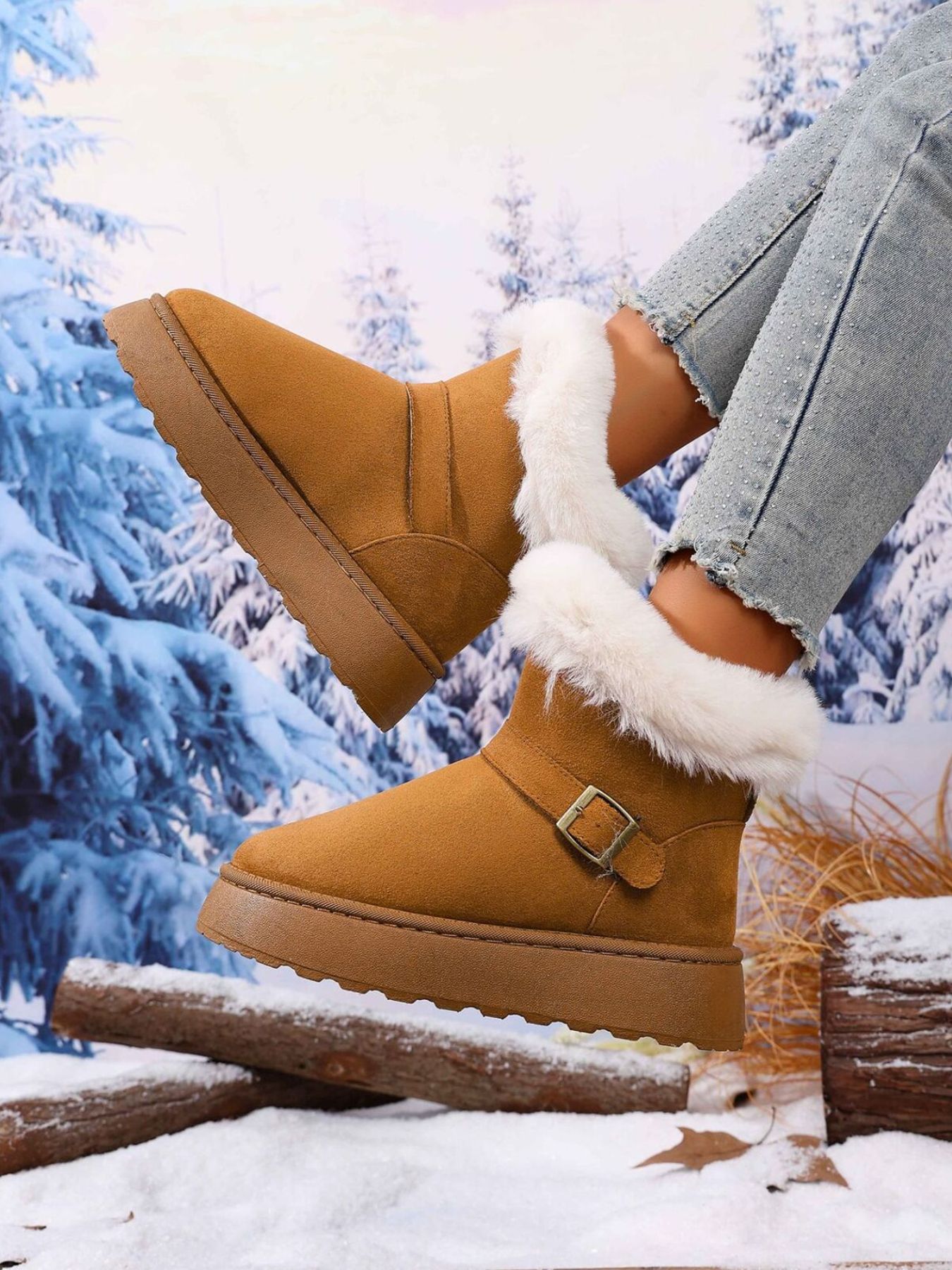 Round Toe Platform Boots