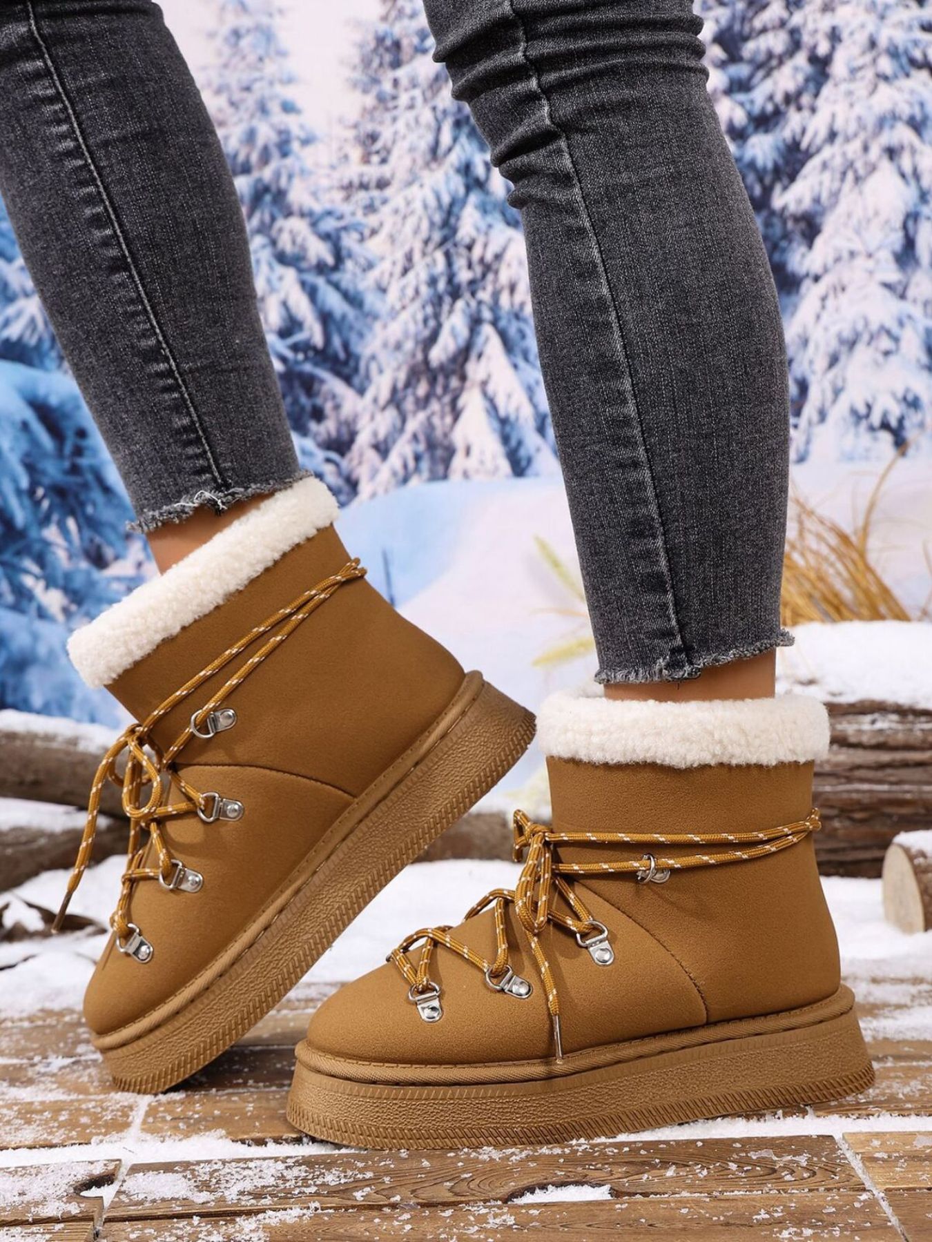 Round Toe Platform Boots