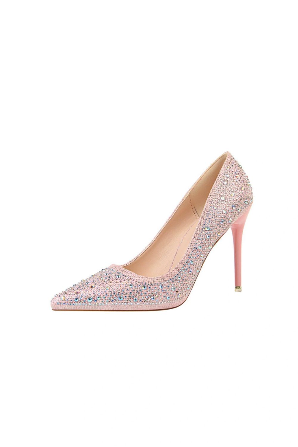 Point Toe Rhinestone Decor Stiletto Pumps