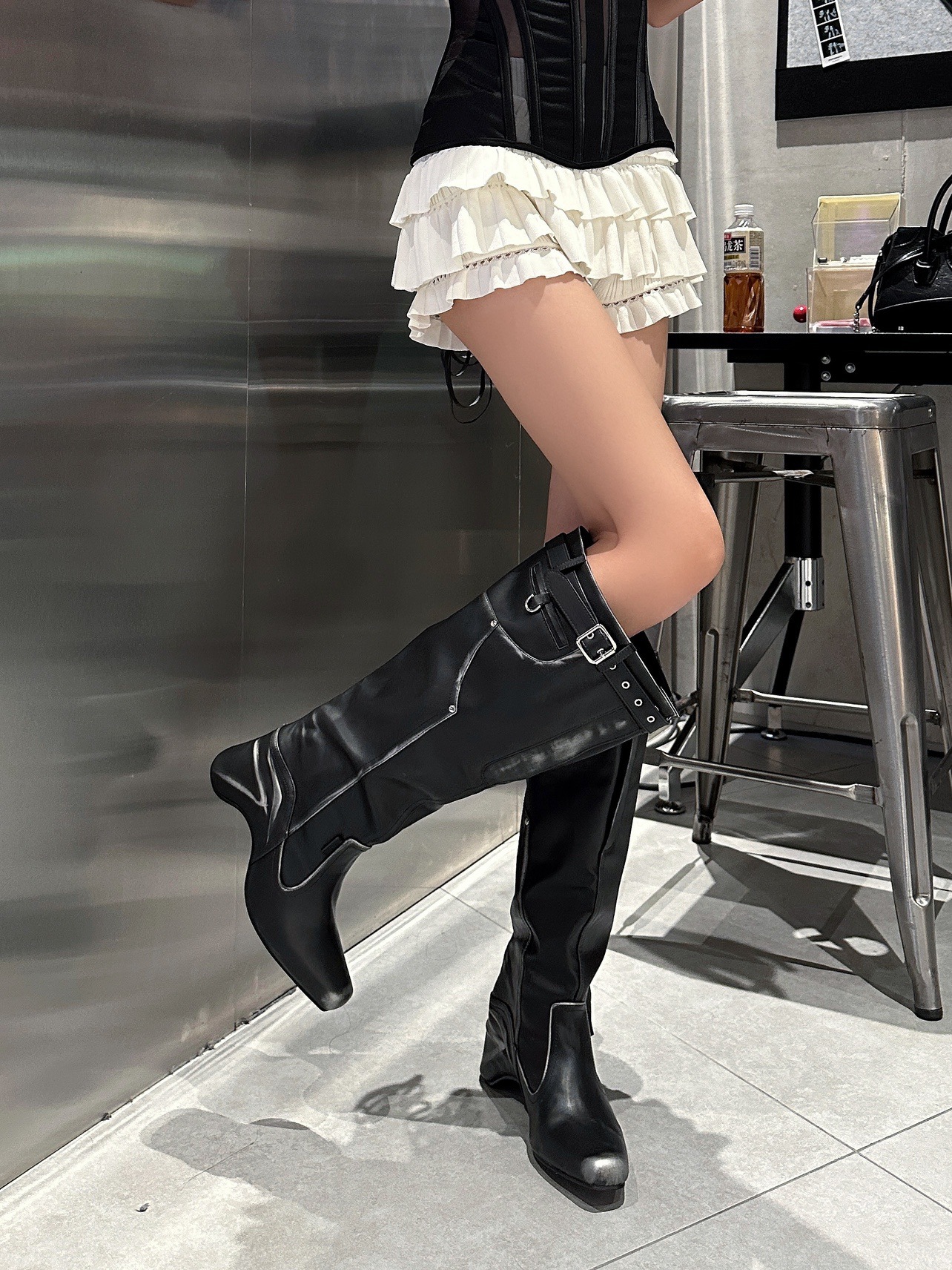 Square Toe Block Heels Boots