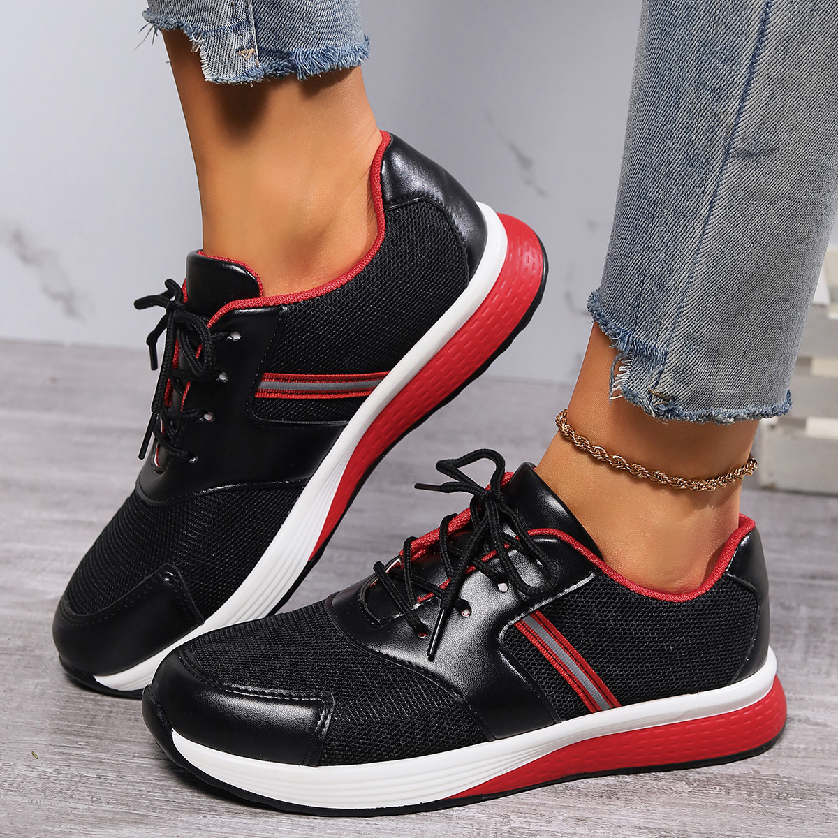 Round Toe Platform Sneakers