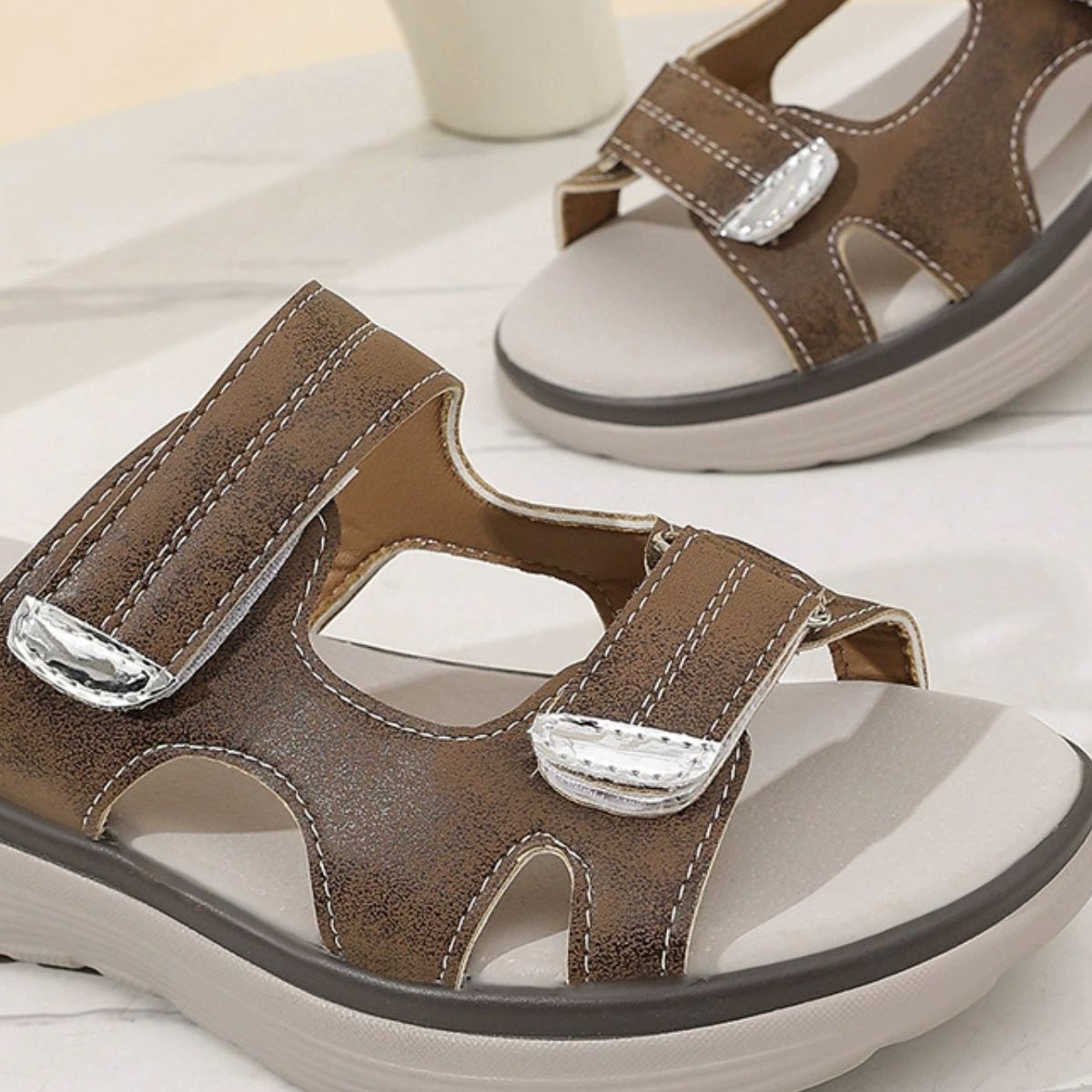 Adjustable Buckle Open Toe Sandals