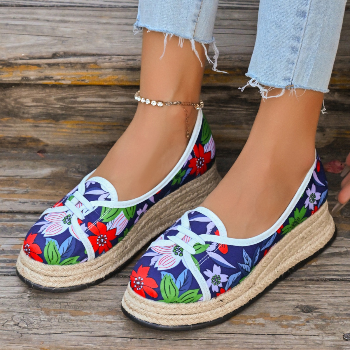 Round Toe Platform Slip-Ons