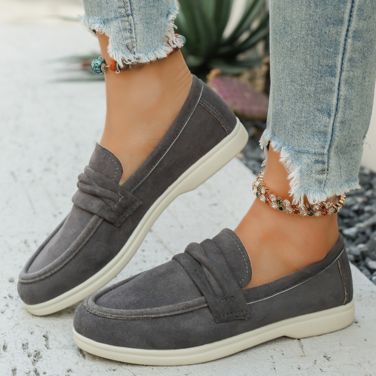 Round Toe Slip-Ons
