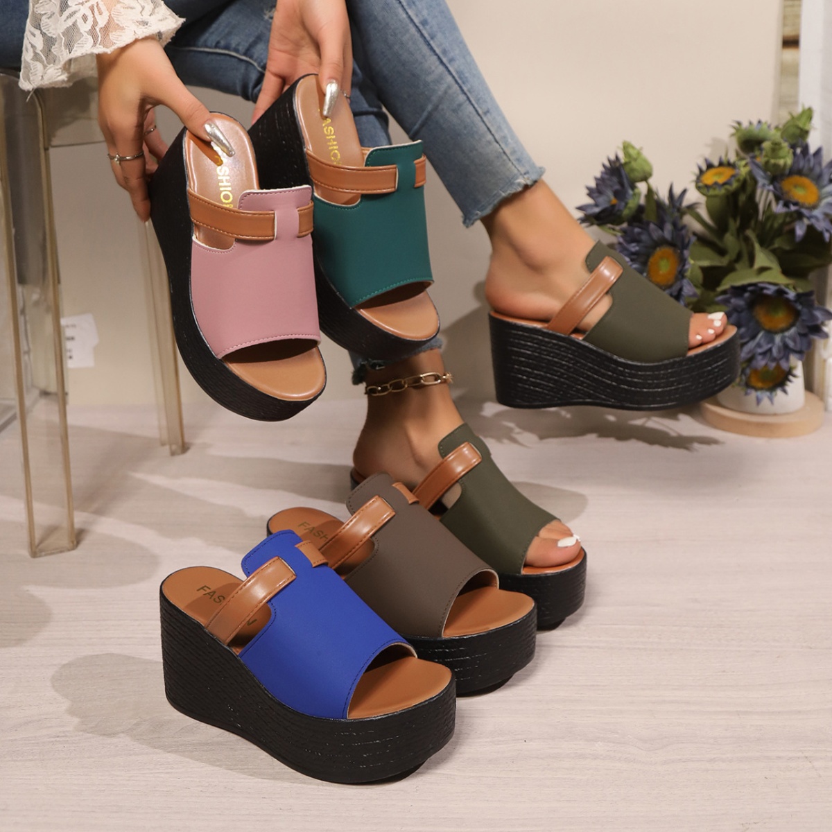 Open Toe Platform Wedge Sandals