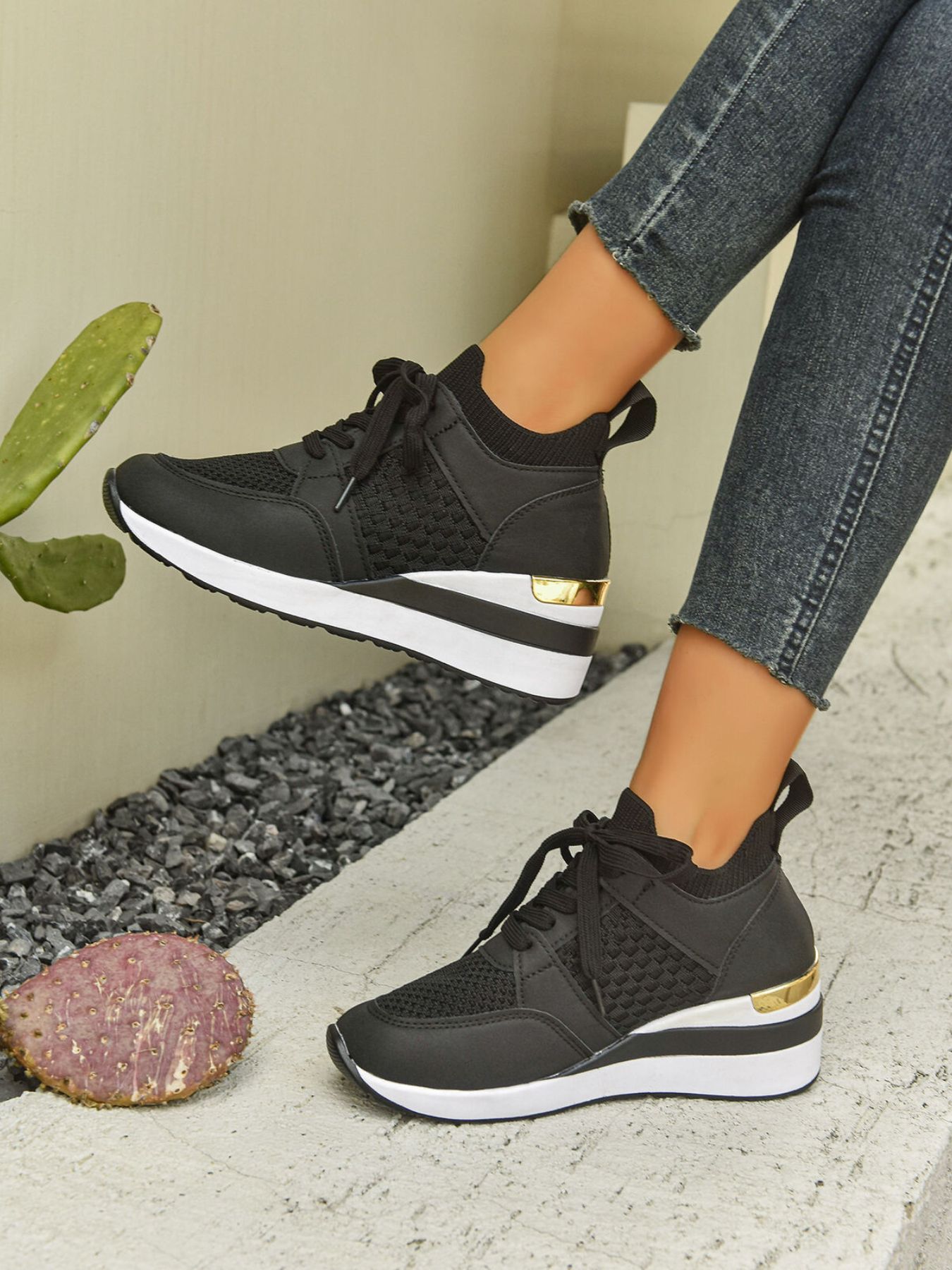 Lace Up Wedge Athletic