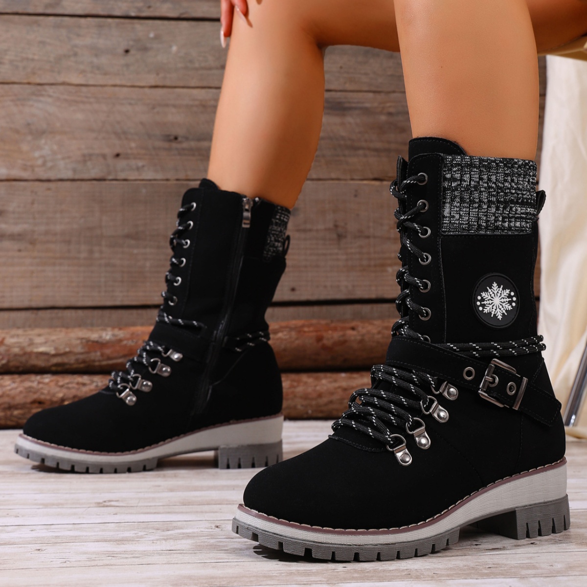 Lace-Up Ankle Combat Boots