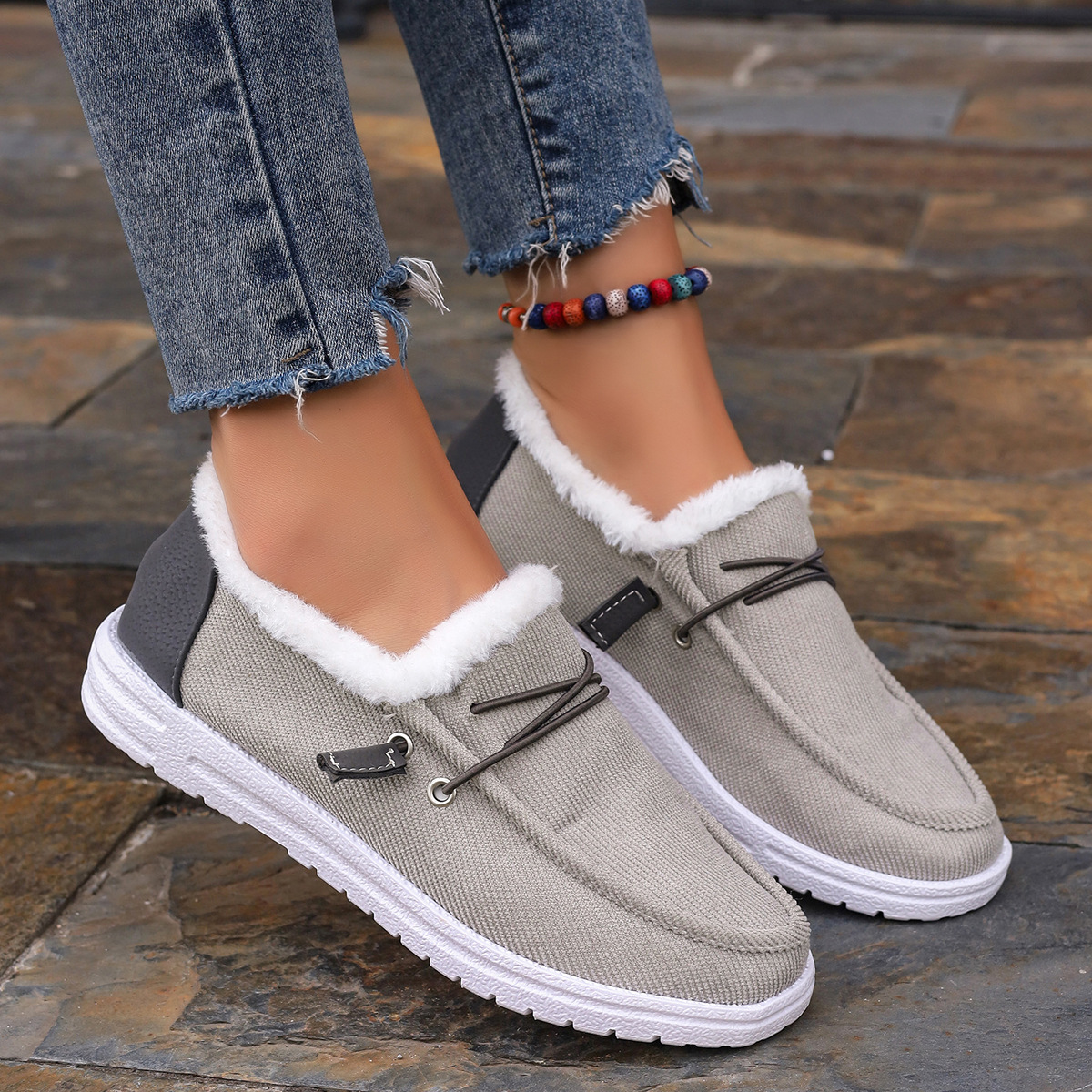 Faux Fur Lined Slip-Ons