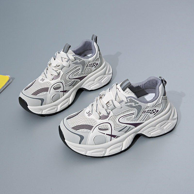 Contrast Round Toe Platform Athletic