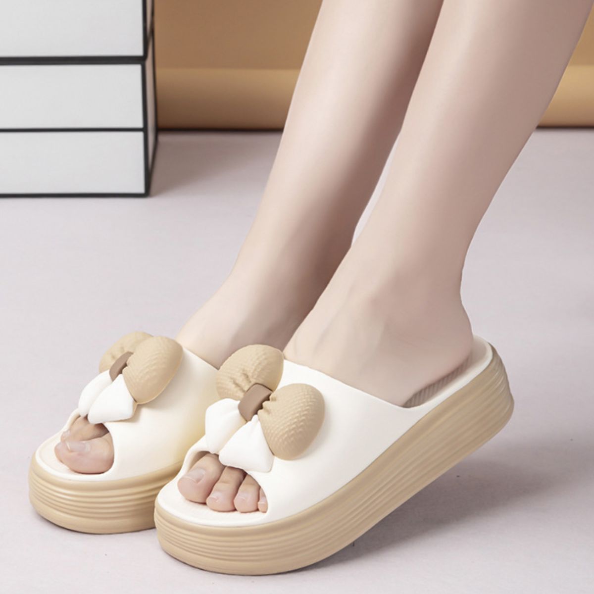 Open Toe Platform Slippers