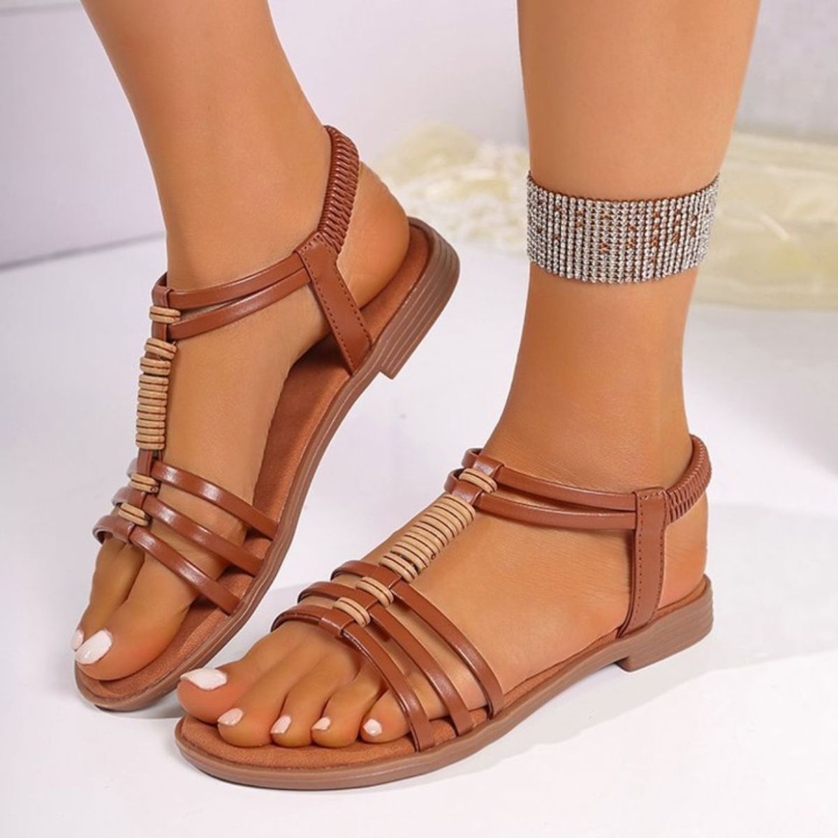 Open Toe Flats Sandals