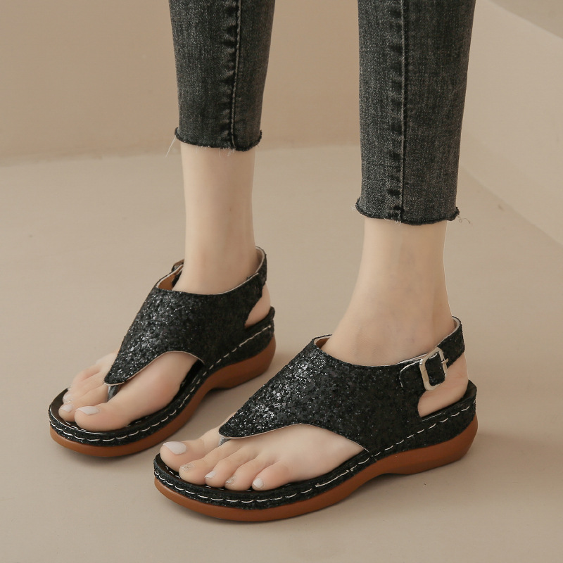Toe Post Wedge Sandals